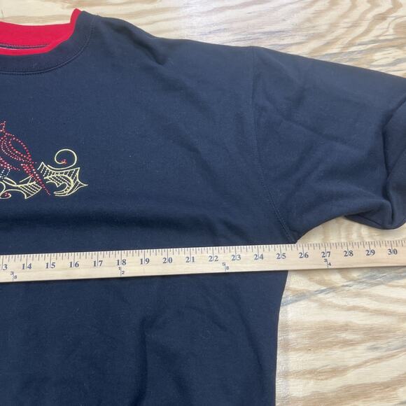 M & C Sportswear Black Bedazzled Embroidered Black Womens Sz 1X Christmas - Picture 8 of 10